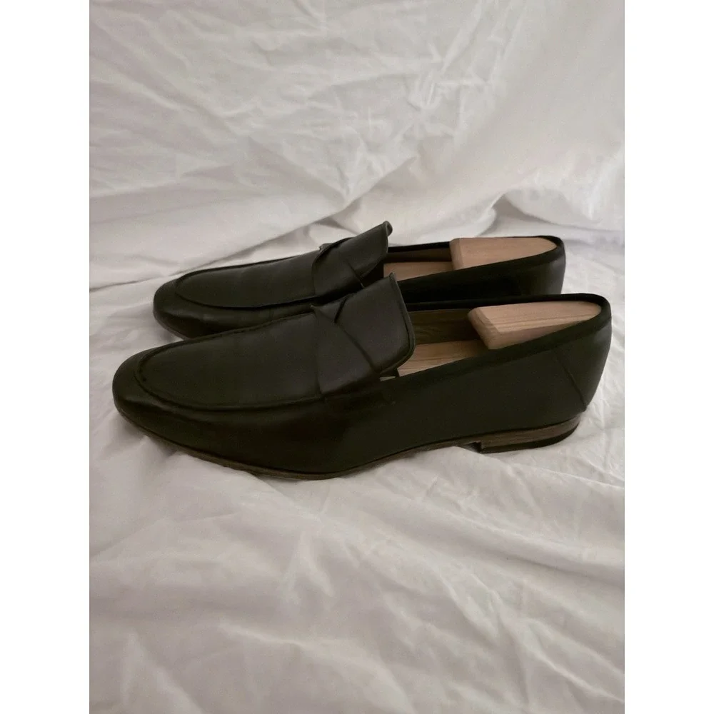 M.GEMI Men's Black Leather Loafers - EU 41 (US 8)